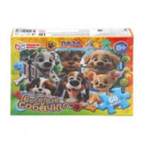 387343 Весёлые собачки. Союзмультфильм. Пазлы классические 60 деталей. 190х141х35 мм. Умные игры, Китай, код 82001062079, штрихкод 463039500787, артикул 4630395007870