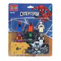 Конструктор фигурки бэтмен+спайдермен -6 шт. Город мастеров в кор.2*96шт 400102, Китай, код 83501050099, штрихкод 463039502574, артикул 18155-YF