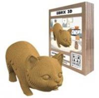 20065 QBRIX Картонный 3D конструктор Котик-охотник, РОССИЯ, код 83501130016, штрихкод 463017889180, артикул 20065