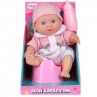Пупс 20см, горшок, бутылочка, в дисплее КАРАПУЗ в 2х30шт 381749, Китай, код 83502030079, штрихкод 466025445318, артикул SM20-POTTY-DISP