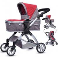 9620 Коляска - трансформер для кукол, метал.,рег.ручка, с корз,цвет серо-розовый Melobo, КИТАЙ, код 83502050025, штрихкод 690411002808, артикул 9620