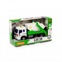 Автомобиль инерционный контейнеровоз Сити со светом и звуком, зелёный, в коробке, БЕЛАРУСЬ, код 83505030090, штрихкод 481034408619, артикул П-86198
