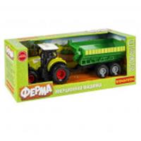 ВВ5945 Инерционная машинка Bondibon «СЕЛЬСКОЕ ХОЗЯЙСТВО», свет и звук, трактор зел. прицеп, BOX, КИТАЙ, код 83505060196, штрихкод 489513606283, артикул ВВ5945