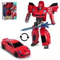 Робот-трансформер, трансформирующийся в красную гоночную машину, с оружием, цвет красный, в/к 25,5*9*31,5см(а), Китай, код 8352000158, штрихкод 469900213014, артикул JB0213014