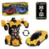 Машинка-робот фрикционная,трансформация в робота одной кнопкой,желтая, в/к 13,5*6,5*4,5, Китай, код 8352000160, штрихкод 469900405142, артикул JB0405142