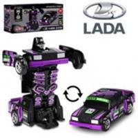 Машинка-робот фрикционная AUTODRIVE_LADA 2105 13,5см,одной кноп.трансф.в роб, в/к 13,5*6,5*5,5, Китай, код 8352000159, штрихкод 469900405301, артикул JB0405299