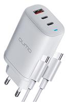 Зарядное Устройство Qumo qumo energy pd 65вт (0118) usb-a qc3.0 + 2 usb type-c pd, цвет белый 