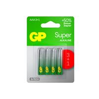 Батарейка Gp super alkaline 24а ааa 3+1 шт