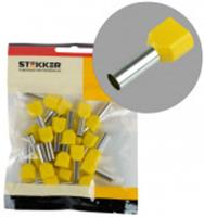 Наконечник НШВИ 6,0-14 25шт желтый Stekker LD406-6014, Китай, код 05805010008, штрихкод 465783164588, артикул LD406-6014