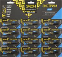 ЭКОН Экстрим Клей-гель секундный Туба на блистер-карте 12 х 3 г, Китай, код 0440501053, штрихкод 460061120339, артикул 3001047