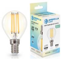 Лампа 15W Filament 451534 LED P45 15W E14 4000K 220-240V, Китай, код 05103050157, штрихкод 465030461994, артикул 451534
