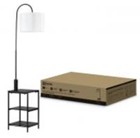 Торшер этажерка ТНО 08КВ-Е27USB-WB USB-C белый абажур, черный корпус IN HOME, Китай, код 05202220111, штрихкод 469061206039, артикул 4690612060392