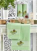 Комплект полотенец Merzuka махровых в коробке (50x90/1)(70х140/1) 2 шт Lara (фисташковый), Турция, код 01207050825, штрихкод 868107242720, артикул 11782