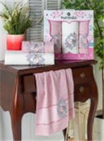 Комплект полотенец Merzuka махровых в коробке (50x90/2)(70х140/1) 3 шт Brentis (светло-розовый), Турция, код 01207050503, штрихкод 868107242249, артикул 10676