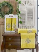 Комплект полотенец Meteor махровых в коробке (50x90/1)(70х140/1) 2 шт Nergis (светло-зеленый), Турция, код 01207051375, штрихкод 868107240191, артикул 11256