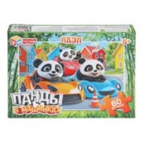 405165 Панды в машинках. Пазлы в коробке 60 деталей. 190х141х35 мм. Умные игры в кор.24шт, Россия, код 82001062161, штрихкод 463039505971, артикул 4630395059718