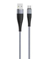 Кабель Olmio solid, usb 2.0 - type-c, 1.2м, 2.1a, титан, 39050 