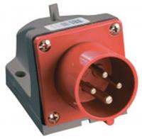 Вилка IEK 514 стационарная 3P+PE 16А 380В IP44, Китай, код 0551100106, штрихкод 460605609631, артикул PSR52-016-4