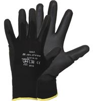 Перчатки нейлоновые, полиуретановое покрытие р.9 черный (10)