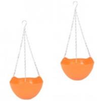Кашпо для цветов 24х14см h=40см 2.8л, подвесное на цепи, оранжевый арт.AVSP8051-3 Код276714, Китай, код 01315070034, штрихкод 468046622661, артикул 276714