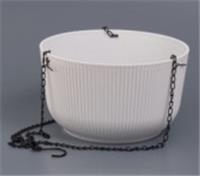 Кашпо для цветов d=22см h=12см подвесное на цепи, белый арт.2024-3270-2 Код274470, Китай, код 01315070029, штрихкод 468046622671, артикул 274470