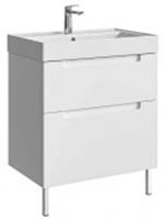 Тумба с раковиной АКВЕЛЛА Ванкувер Т7/2н КОМПЛЕКТ напольный с ящ, матовый белый +Гремми, Россия, код 0250001716, штрихкод , артикул (VAN01072N)