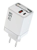 Зарядное Устройство Qumo qumo energy pd 65вт usb-a qc3.0 + 2 usb type-c pd цвет белый 54634 