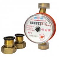 Счетчик воды ДУ 15 универсальный Экомера (L-110) с КМЧ, Россия, код 0290201424, штрихкод 464003069112, артикул УТ-00056637