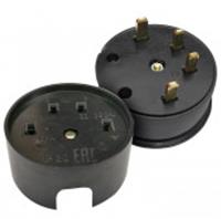 Разъем штепсельный (3-х штырьковый) IN HOME РШ/ВШ 25А 380В карболит 9112, Китай, код 05402230010, штрихкод 469061201018, артикул 4690612010182