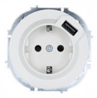 Розетка с/з + USB разъем белая 743-0288-181 OSEN , Китай, код 05401070027, штрихкод 694137216746, артикул 743-0288-181