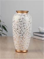 Ваза «Метте», d=7 см, 23×9 см, керамика, золотисто-белая 10697667, Россия, код 41817020956, штрихкод 690010697667, артикул 10697667