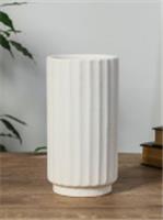 Ваза для цветов «Абиджил», линии, h=21, d=11 см, керамика, белая 10872876, Россия, код 41817020953, штрихкод 690010872876, артикул 10872876