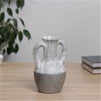 Ваза для цветов «Бригэм», кувшин, d=6 см, h=19×12 см, керамика, бело-серая 10697964, Россия, код 41817020955, штрихкод 690010697964, артикул 10697964