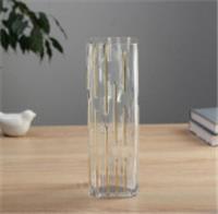 Ваза для цветов «Милагрос», штрихи, 25×8 см, стекло, прозрачная 10697737, Россия, код 41817050491, штрихкод 690010697737, артикул 10697737