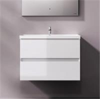 Тумба M9XFHX0802WG Above, с раковиной, подвесная, 2 ящика, 80 см, белый глянец, ГЕРМАНИЯ, код 0250001768, штрихкод 405134315460, артикул M9XFHX0802WG