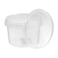 Банка пластиковая 0.55л.d120/G (S) прозрачная с крышкой (300)