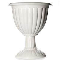 Вазон Жасмин 12л М1390 белый на высокой ножке (5)