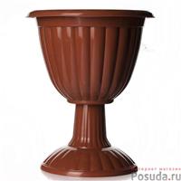 Вазон Жасмин 12л М1556 коричневый на высокой ножке (5)