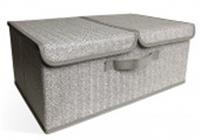 Коробка для хранения 50x30x20 СЕРЫЙ с крышкой, КИТАЙ, код 4190100646, штрихкод 460378304623, артикул Д70302.21