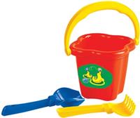 Игрушка Набор песочный №24 2167 ведро-цветок среднее, совок, грабли