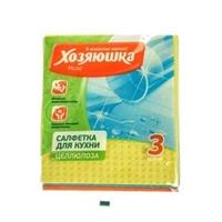 Салфетка 15х15 3шт Хозяюшка целлюлоза 04053