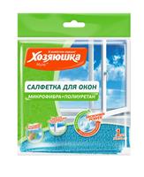 Салфетка 30х30 Хозяюшка микрофибра для пластиковых окон 04049